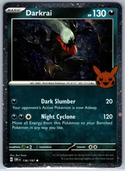 Darkrai (Cosmos Holo) 136/197 Trick or Trade BOOster 2024 Pokemon Holo LP - Image 1
