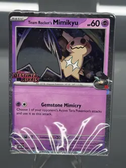 Pokemon TCG Team Rockets Mimikyu Stamped Card #087/182 WHOLE DECK SEALED - Image 1