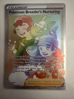 Pokemon TCG Pokemon Breeders Nurturing 195/189 Rainbow Rare Darkness Ablaze Card - Image 2
