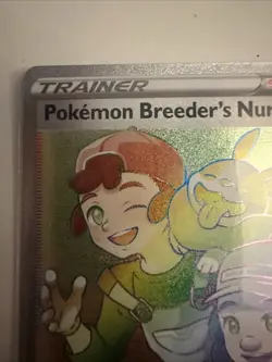 Pokemon TCG Pokemon Breeders Nurturing 195/189 Rainbow Rare Darkness Ablaze Card - Image 3