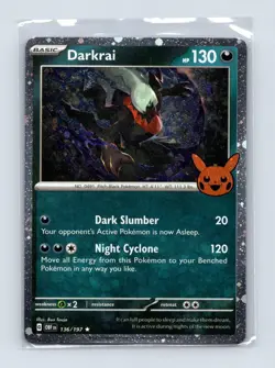 Darkrai (Cosmos Holo) 136/197 Holo Trick or Trade BOOster 2024 Pokemon LP - Image 1