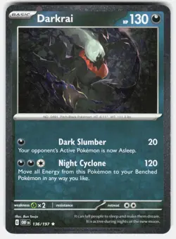 Darkrai (Cosmos Holo) 136/197 Holo Miscellaneous Cards & Products Pokemon NM - Image 2