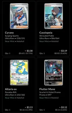Pokemon SV era Full Art And Trainer Lot Of 14 Cards - Image 4