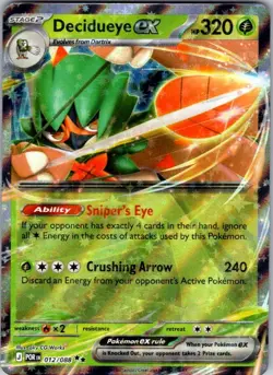 Decidueye ex 012/088 Double Rare Perfect Order Pokemon Holo Near Mint - Image 1