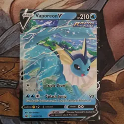 Pokemon Vaporeon V Promo Holo Rapid Strike SWSH150 Sword & Shield 210 HP - Image 1