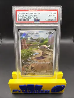 2025 Pokemon PFL Phantasmal Flames PALDEAN WOOPER #102 Illustration Rare PSA 10 - Image 1