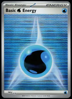 Pokemon TCG Basic Water Energy 019 Black Bolt White Flare Reverse Holo - NM/LP - Image 1