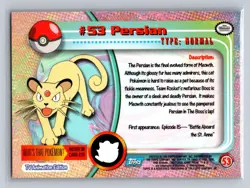 Persian #53 Topps Trading Cards Series 1 Pokemon Near Mint - Image 2