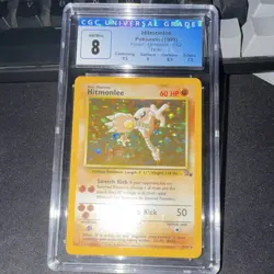 CGC 8 Hitmonlee 7/62 Holo Rare 1999 Fossil Unlimited Pokemon Card - Image 3
