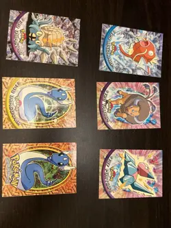 Topps Pokemon TV Animation 6 Card Lot Dragonair Omastar Magikarp Tauros Porygon - Image 1