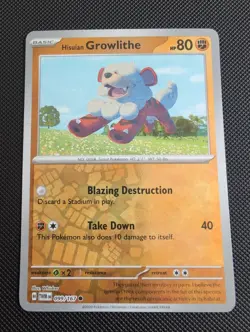Hisuian Growlithe Twilight Masquerade Reverse Holo Pokemon TCG Card NM 099/167 - Image 1