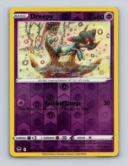 Dreepy 087 2022 Pokemon Silver Tempest Tomokazu Komiya Reverse Holo Card NM+ - Image 1