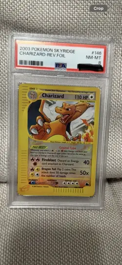 2003 Skyridge Crystal Charizard Reverse Holo PSA 8 NM - MINT Pokemon Card - Image 1