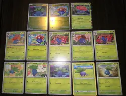 13 Oddish, Gloom & Vileplume Pokemon Cards. 2 Reverse Holo & 1 Holo - Image 1