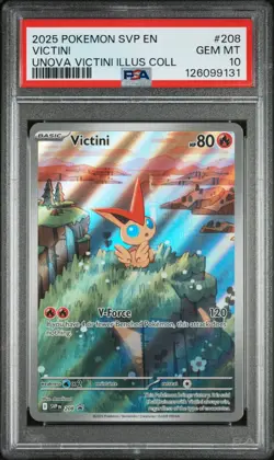 PSA 10 VICTINI #208 BLACK STAR PROMO 2025 POKEMON SVP EN UNOVA VICTINI ILLUS COL - Image 1