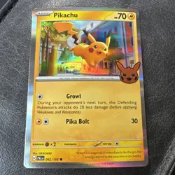 Pokemon: Pikachu #062/193 Holo Rare 2023 Halloween Card STAMPED - NM/ MINT - G30 - Image 1