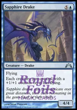 Sapphire Drake 2x FOIL GTC MTG Gatecrash Uncommon MINT blue - Image 1