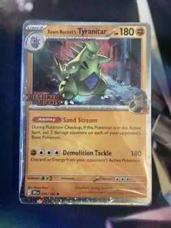 Team Rocket's Tyranitar 96/182(Prerelease)Stamped Promo Deck 2025 Pokemon-DRI - Image 1