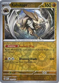 Kabutops 141/165 Rare 151 Pokemon Reverse Holo Near Mint - Image 1
