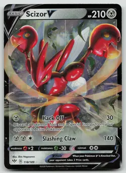 Pokemon Scizor V 118/189 Darkness Ablaze V Rare Holo NM - Image 1
