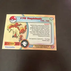 2000 POKEMON Topps TV Animation HOLO FOIL #78 RAPIDASH! - Image 2