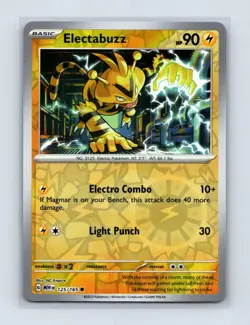 Electabuzz 125/165 Common 151 Pokemon Reverse Holo Near Mint - Image 1