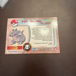 Rhydon #112 NM Holo Foil Rare Blue Topps Logo Pokemon Card Dodrio Shadow Art! - Image 2