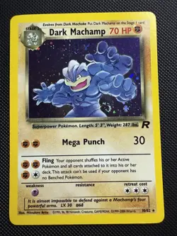 Dark Machamp 10/82 Team Rocket Holo Rare Pokemon Card NM SWIRL - Image 1