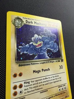 Dark Machamp 10/82 Team Rocket Holo Rare Pokemon Card NM SWIRL - Image 3