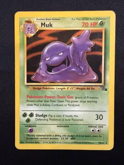 Muk 28/62 MP Fossil Regular Vintage Pokemon - Image 1