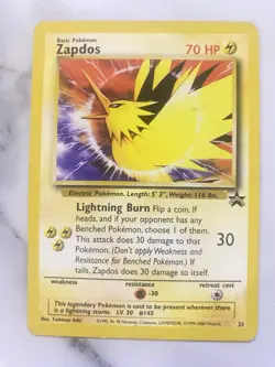 Zapdos 23 WoTC Vintage Black Star Promo Pokemon TCG Card 2000 - Image 1