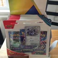Pokemon S&V Twilight Masquerade: 3 Pack Blister Snorlax/Revaroom. 10 Packs Total - Image 1