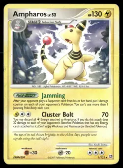 Ampharos (DP Secret Wonders) 1/132 Rare Deck Exclusives Pokemon HP - Image 1