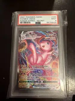 2021 POKEMON SWORD & SHIELD FUSION STRIKE SECRET #269 FULL ART/MEW VMAX PSA 9 - Image 1