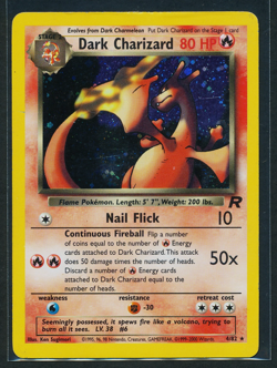 Dark Charizard 4/82 Holo Rare Pokemon 2000 Team Rocket HP - Image 1