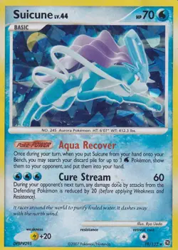 Suicune 19/132 Holo Rare Secret Wonders Pokemon Holo Heavily Played - Image 1