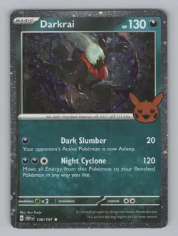 Darkrai (Cosmos Holo) 136/197 Holo Trick or Trade BOOster 2024 Pokemon NM - Image 1