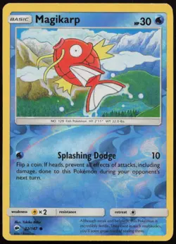 Magikarp 32/147 NM Burning Shadows Common Reverse Holo Pokemon - Image 1