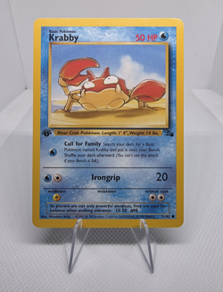 Pokemon TCG Fossil Krabby 51/62 Common Regular 1st Edition EN NM - Image 1