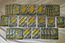 Surfing Pikachu & Flying Pikachu V & Vmax Lot Of 28 Pokemon TCG Celebrations - Image 1
