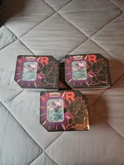 Pokemon TCG Nidoking ex 5-Booster Team Rocket Tin-New/Factory Sealed - Image 1