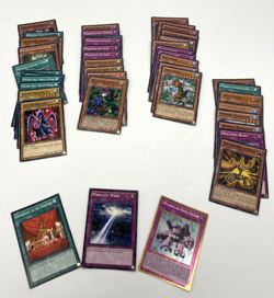 Lot of 46 Cards Yu Gi Oh Yugioh 3 Foil Prisma Holo 43 Commons 1996 LP - Image 1