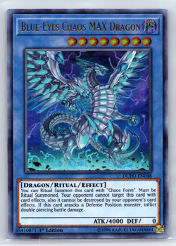 Yugioh Blue-Eyes Chaos Max Dragon DUPO-EN048 Near Mint 1st Edition Ultra Rare - Image 1