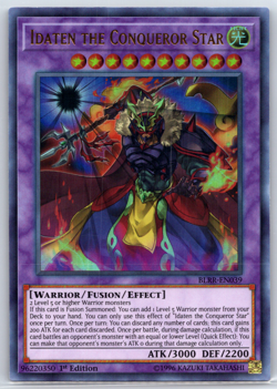 Yugioh Idaten The Conqueror Star BLRR-EN039 Near Mint 1st Edition Ultra Rare TCG - Image 1