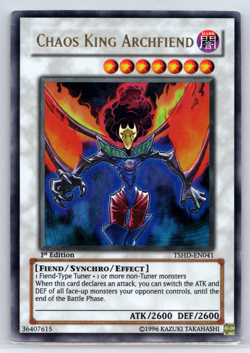 Yugioh Chaos King Archfiend TSHD-EN041 Near Mint 1st Edition Ultra Rare TCG Card - Image 1