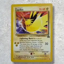 Vintage Pokemon Zapdos Black Star Promo 23 WOTC Movie 2000 Rare Card NM - Image 1