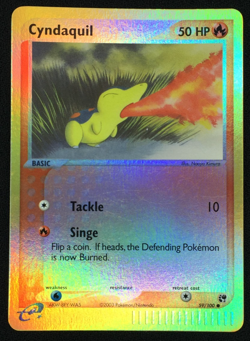 2003 Pokemon TCG EX Sandstorm e-Series Card 59 Cyndaquil Reverse Holo - Image 3