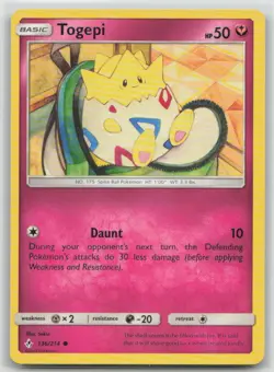 Togepi 136/214 Common Unbroken Bonds Pokemon Lightly Played - Image 1