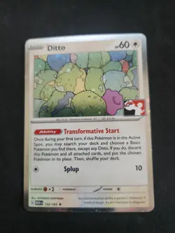 Pokemon 151 Master Set Ditto Cosmos Holo Prize Pack Play Stamp 132/165 - Image 1