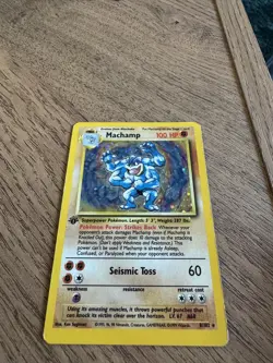 PokÃ©mon TCG Machamp Base Set 1st Edition Card 8/102 Played English Rare - Image 1
